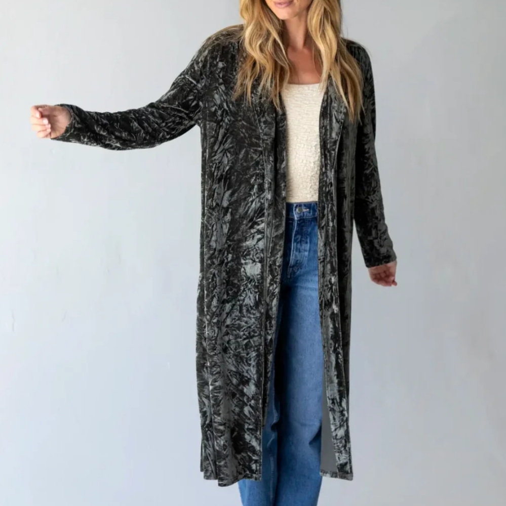 Natural Life Lennon Velvet Duster Olive Size S/M